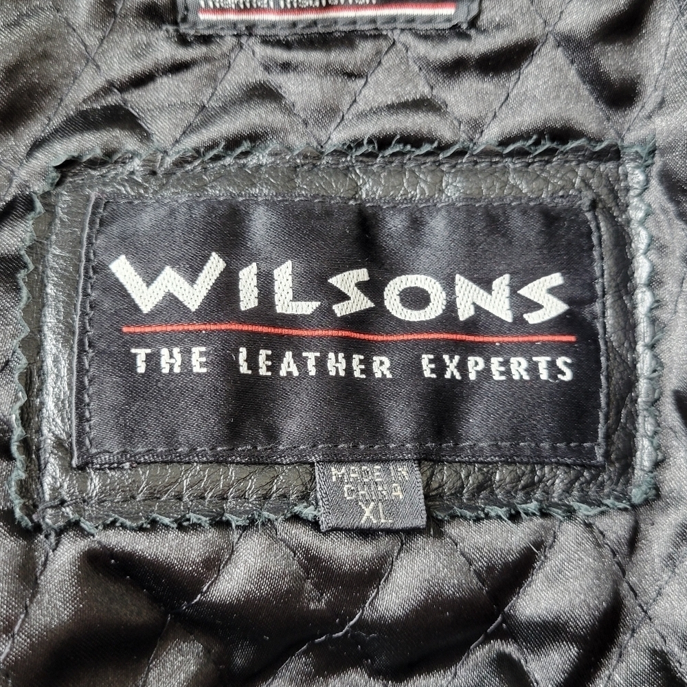 Wilsons Leather Coat Women XL Black Hooded Front Zip Quilted Thinsulate Lining - Picture 6 of 13